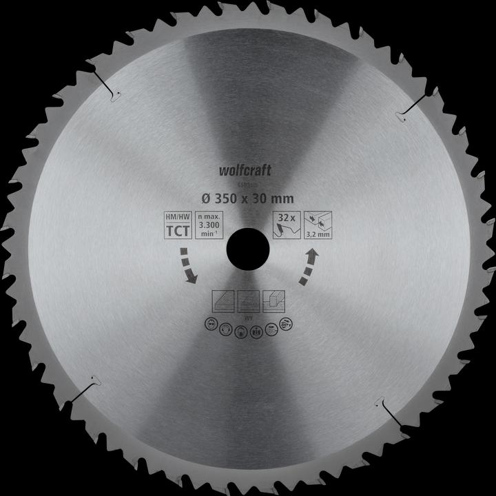 Immagine prodotto wolfcraft Lama circolare in metallo duro, serie marrone, Ø 350 mm