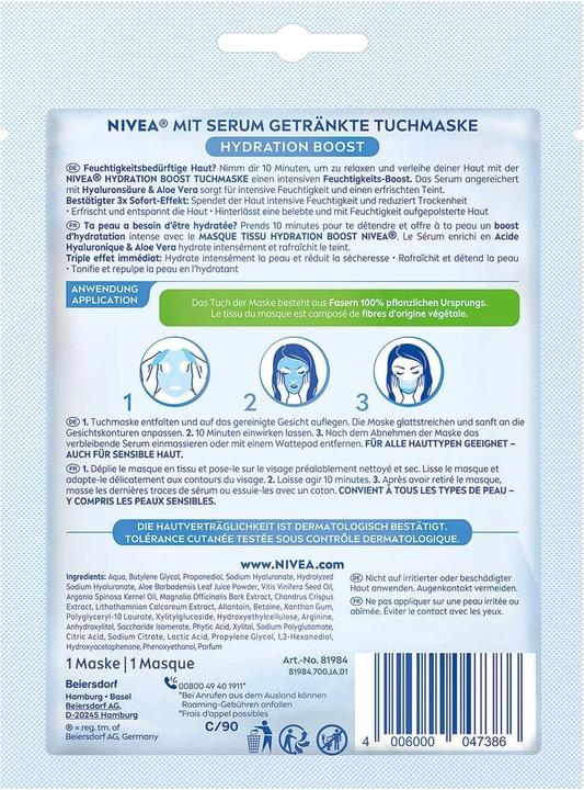 Produktbild NIVEA Hydration Boost Tuchmaske (204 ml)