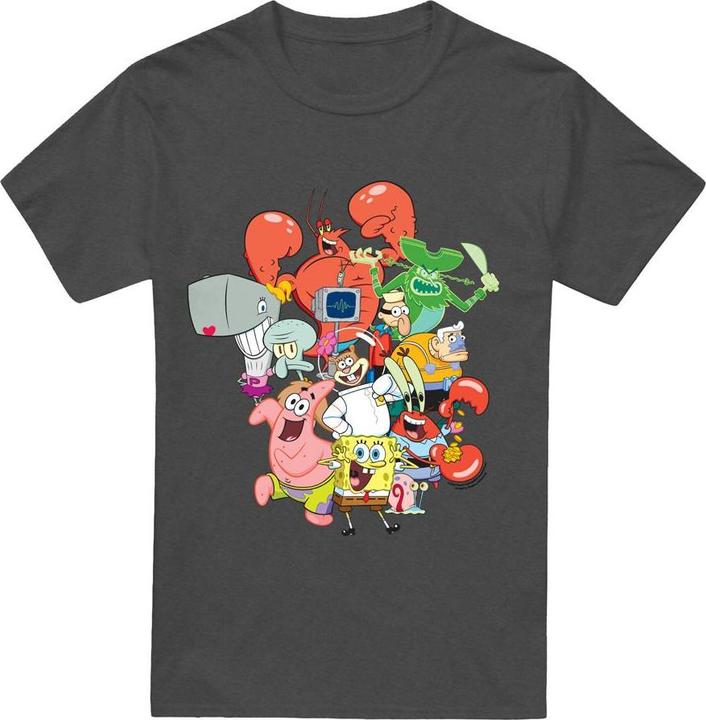 Actual product image Spongebob Squarepants Unisex Adult The Whole Gang T-Shirt (L)