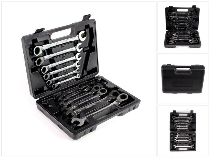 Actual product image Gedore red R07203016 Combination ratchet open-end spanner set SW8-19 mm 16 pieces (19 mm, 8 mm, 10 mm, 14 mm, 18 mm, 11 mm, 12 mm, 17 mm, 15 mm, 13 mm, 9 mm, 16 mm)