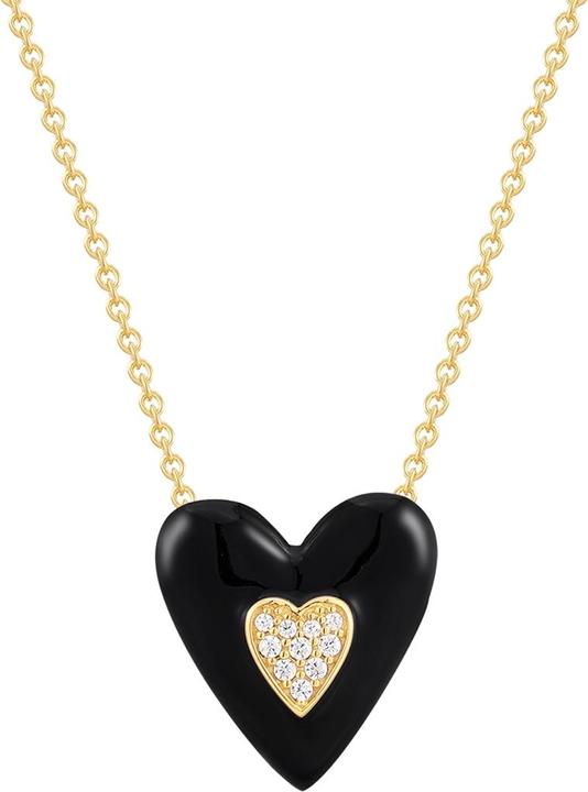 Glanzstücke München Damen Herz Sterling Silber Zirkonia Gelbgold 40,0 cm Basiskette + 5,0 cm Verlängerung - 33792 (Sterling Silber, 40 - 45 cm)
