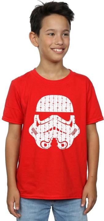 Actual product image Star Wars Boys Christmas Stormtrooper Helmet T-Shirt (152, 158)