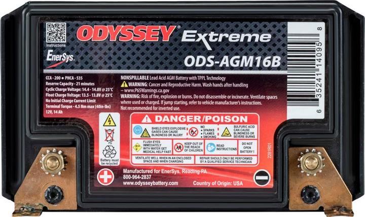 Produktbild EnerSys PC535 Odyssey Motorradbatterie (12 V, 14 Ah, 200 A)