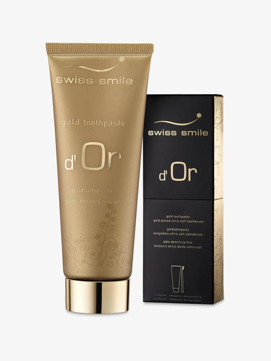 Produktbild Swiss Smile d'Or Gold Zahnpasta & Zahnbürsten Set (75 ml)