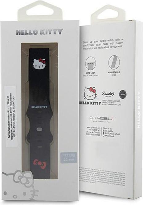 Image du produit Hello Kitty Pasek Uniwersalny HKUWLSCHBLK Silicone Kitty Head czarny/black 22mm (22 mm, Silicone, Acier inoxydable, Regarder 3)
