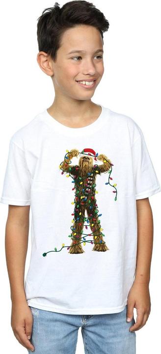 Actual product image Star Wars Boys Chewbacca Christmas Lights T-Shirt (140, 146)
