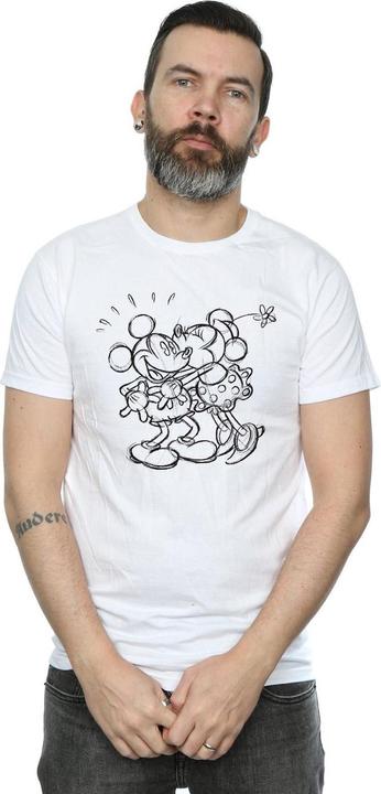 Immagine prodotto Disney Mickey And Minnie Mouse Kiss Sketch Maglietta Uomo (L)