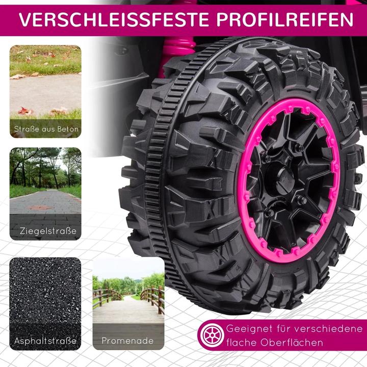 Produktbild Homcom Kinder Quad Elektrisches Kinderauto, 6 km/h, Sound- und Lichteffekte Pink / Schwarz (12 V)