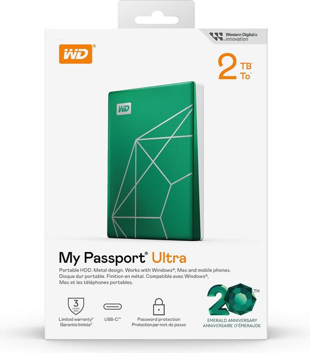 Produktbild WD My Passport Ultra 20th Emerald Anniversary Edition (2 TB)