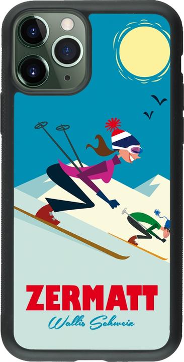 Actual product image PhoneLook Coque Silicone rigide noir Zermatt Ski Downhill (Apple iPhone 11 Pro)