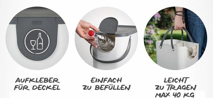 Image du produit Rotho Lot de 3 systèmes de recyclage (120 l)