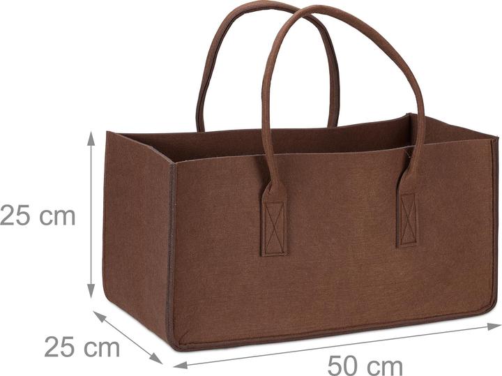 Actual product image Relaxdays Felt Firewood Basket (25 x 50 x 25 cm)