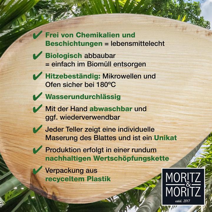 Immagine prodotto Moritz & Moritz Vasellame in foglie di palma 25 pezzi (25 x)