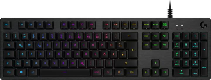 Logitech G Mechanische Gaming-Tastatur G512 mit Kabel, USB 2.0, QWERTZ, Carbon, RGB (DE, Kabelgebunden)