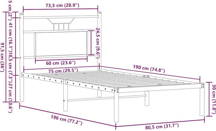 Actual product image VidaXL Polana (75 x 190 cm)