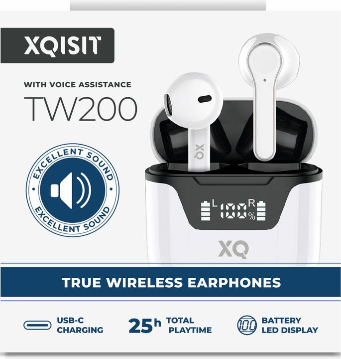 Image du produit Xqisit NP Bouton type TWS (TW200) (pas de réduction du bruit, 25 h, Sans fil)