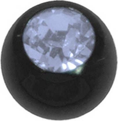 Produktbild Bijouteria 1.2mm Piercing-Kugel (Premium Kristall, Chirurgenstahl 316L, PVD Beschichtung (schwarz))