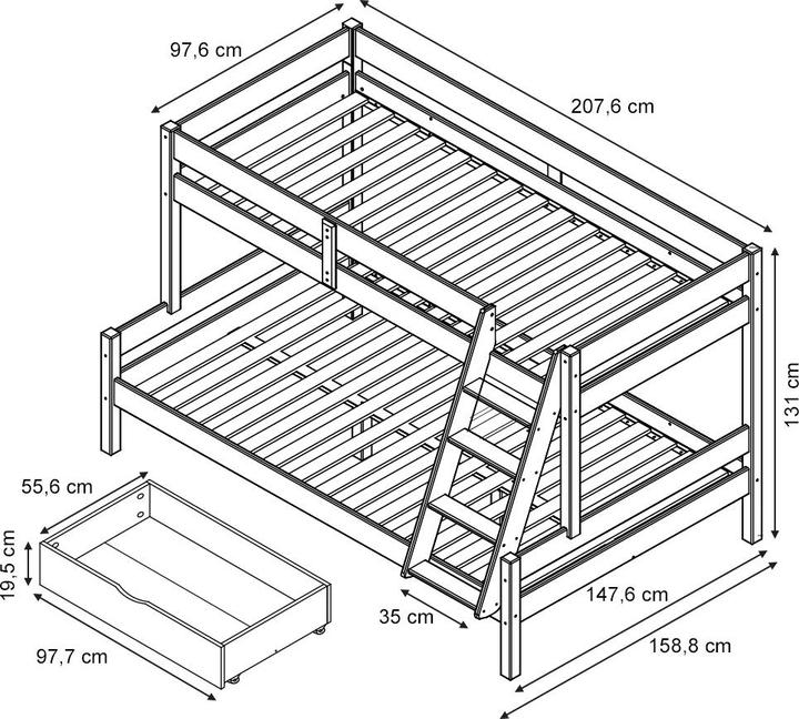 Produktbild VitaliSpa Etagenbett Everest (140 x 200 cm)