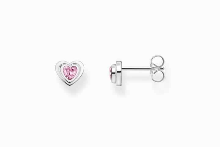 Image du produit Thomas Sabo Clou d'oreille coeur avec zircon rose argent noirci (Argent 925)