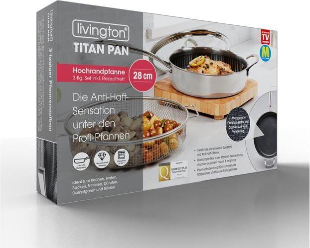 Image du produit Livington Titan Pan (28 cm, Poêle à frire, Acier inoxydable, Aluminium)
