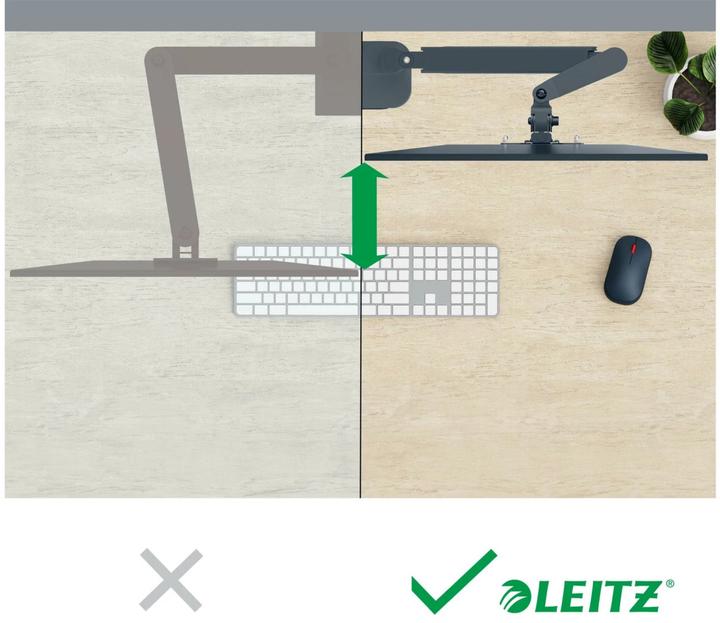 Actual product image Leitz Screen support 2 monitors velvet grey (Table, 32")