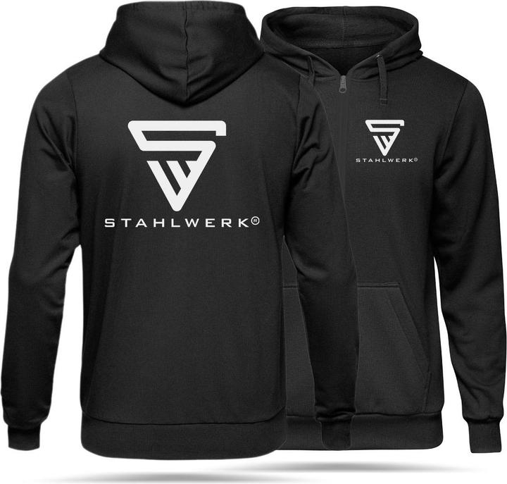 Image du produit Stahlwerk Sweat à capuche Sweat à capuche avec fermeture éclair en noir Gr.M (M)
