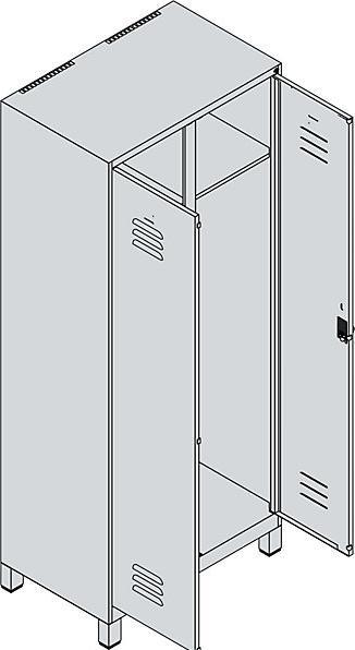 Immagine prodotto C+P Armadietto bianco e nero Classic PLUS (80 cm, 195 cm)
