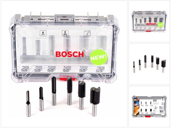 Produktbild Bosch Professional Zubehör 6-teiliges Nutfräser-Set, 8-mm-Schaft für Handfräsen