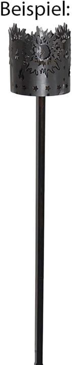 Produktbild Novaliv Gartenfackel Leuchtturm Feuerschale Metall mit Stiel Brennmittel Solarlampe LED
