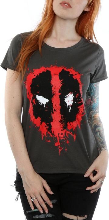 Actual product image Deadpool Womens/Ladies Splat Face Cotton T-Shirt (XS)