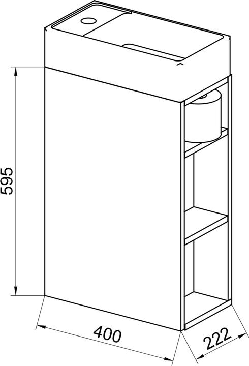 Produktbild VCM 2-tlg Badmöbel Set Gäste WC Gästebad Waschplatz Waschtisch klein schmal Lumia