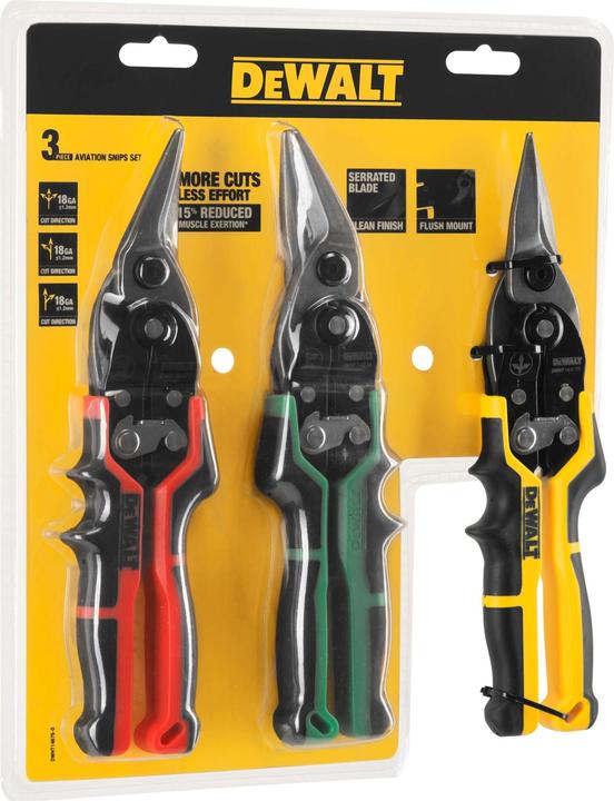Actual product image DeWalt ERGO tin snips 3pack (33 cm)