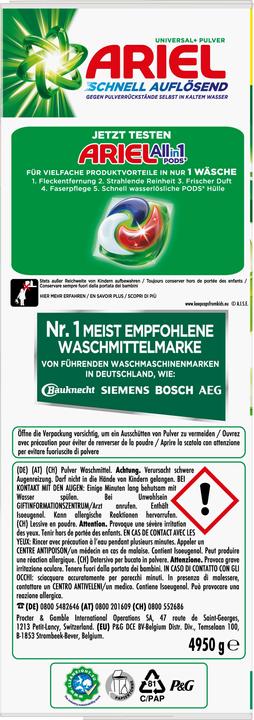 Energie-Label Ariel Waschpulver 90 Waschladungen Universal+ (90 Waschgänge, Pulver)