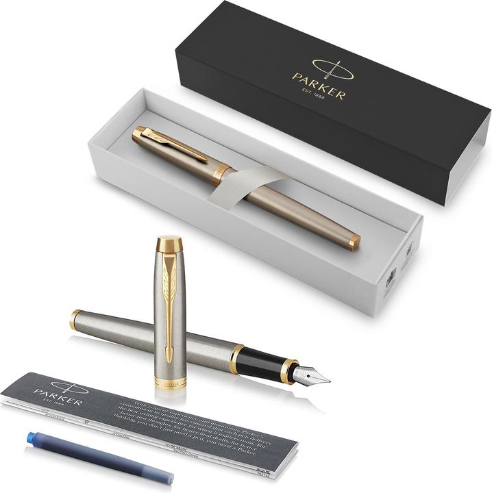 Actual product image Parker Pen IM Brushed Metal G.C. (Silver, Gold, 1 x)