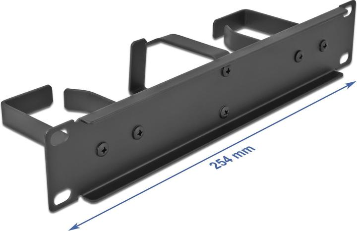 Produktbild Delock 10? Kabelmanagement Rangierpanel mit 3 Metall Bügeln (2 x horizontal, 1 x vertikal) 1 HE schwarz