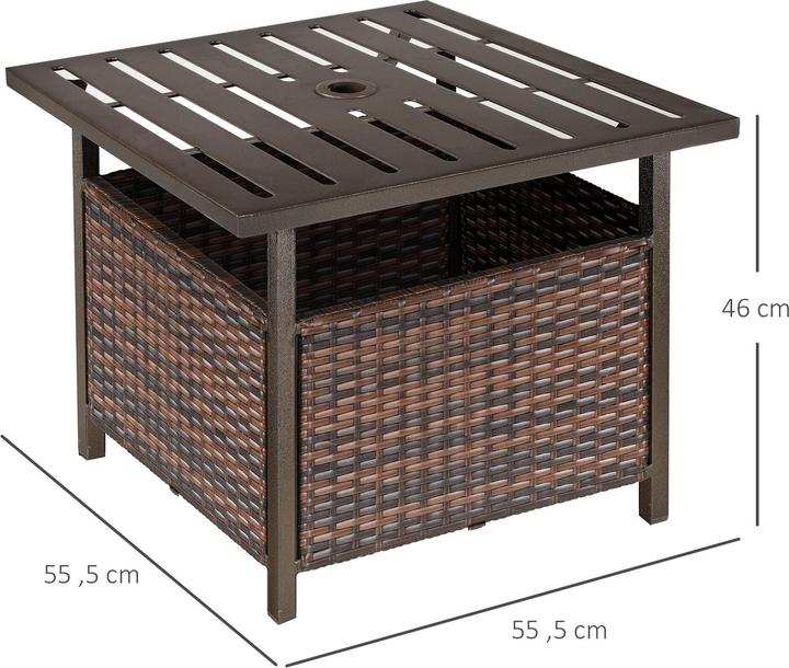 Image du produit Outsunny Table de jardin avec trou pour parasol (55 cm)