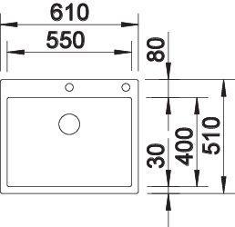 Produktbild Blanco Claron 550-IF/A (Einbauspüle, 61 cm, 51 cm)