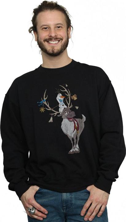 Actual product image Disney Mens Frozen Sven And Olaf Christmas Ornaments Sweatshirt (XXL)