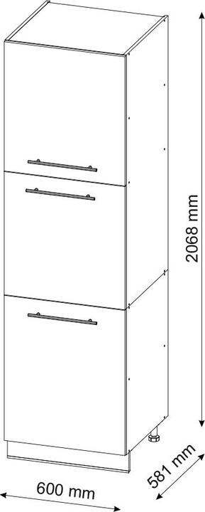 Actual product image Vicco Herdumbauschrank Fame-Line (60 x 58 x 207 cm)