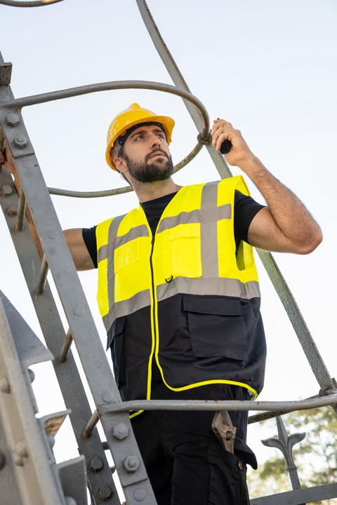 Image du produit Korntex Gilet de sécurité Comfort "Hamburg" - Multifonctionnel - Jaune de signalisation/Bleu marine - XXL (XXL)