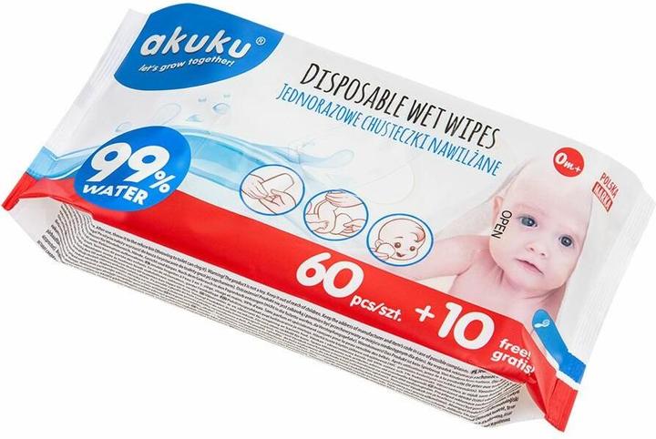 Immagine prodotto Akuku Salviette umidificate 99% acqua 70 pezzi (Ricarica)