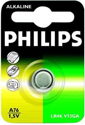 Produktbild Philips Alkali-Knopfzellenbatterie LR44 / 76A (1 Stk., LR44, 105 mAh)