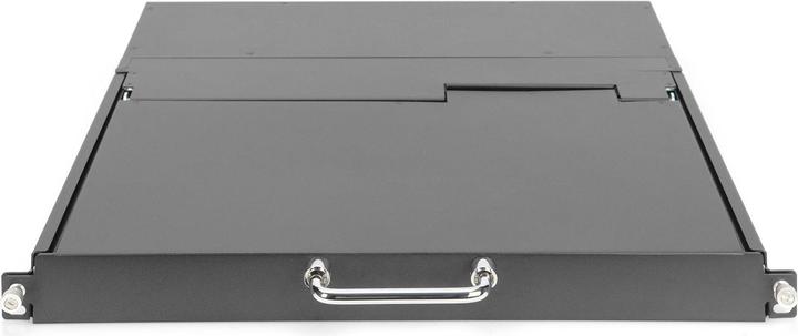 Actual product image Digitus Module. 43.2cm HD LCD TFT console, 16 port VGA,FR with 16 port VGA KVM, FR keyboard, RAL 9005 black