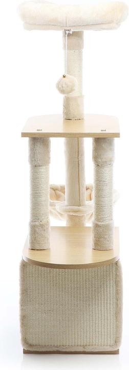 Produktbild Fudajo Kratzbaum Holz Beige 106cm Katzenkratzbaum Katzenbaum Katzenmöbel Katze (106 cm, Holz, Beige)