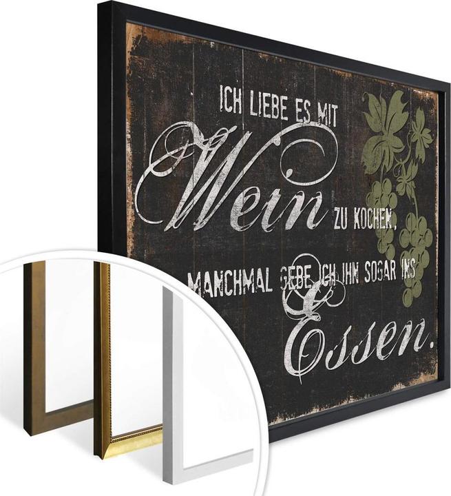 Actual product image Trenddeko I love to cook with wine (120 x 100 cm)