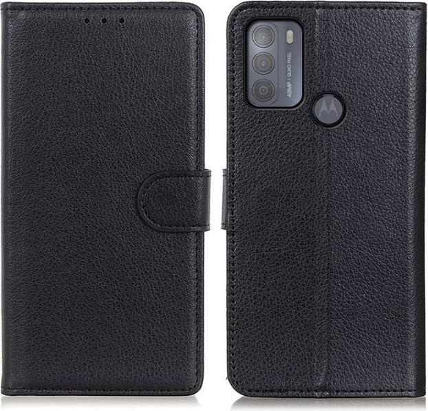 Actual product image MU Classic Litchi Leather Bookcover Series (Motorola Moto G50)
