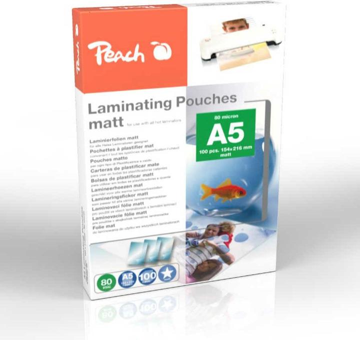 Immagine prodotto Peach Pellicole di laminazione A5 (154x216mm), 80mic, opache (A5, 100 Pezzo/i, 80 µm)