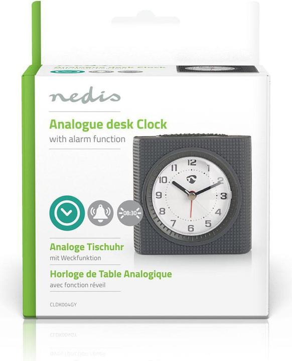 Actual product image Nedis Alarm clock, analogue, grey light
