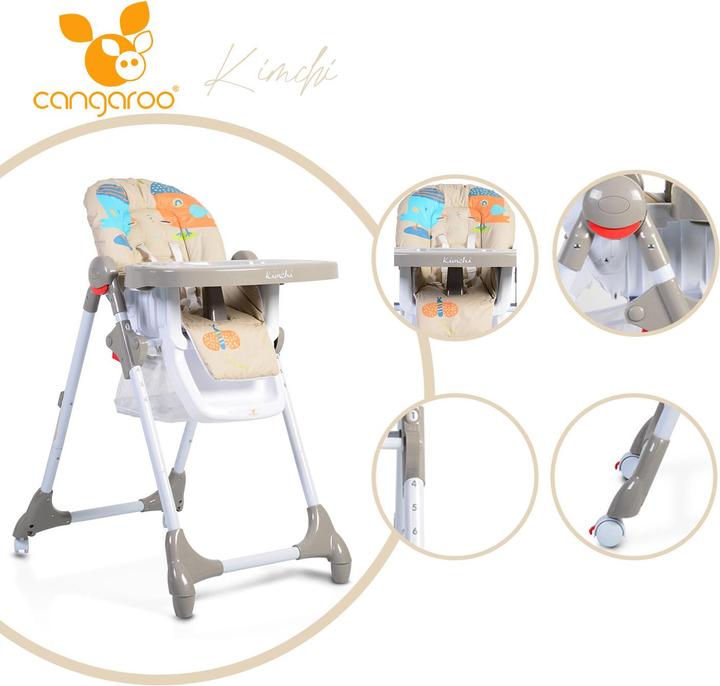 Actual product image Moni Cangaroo high chair Kimchi, foldable (Highchair)