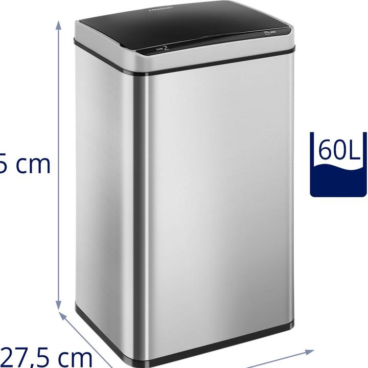 Produktbild Fromm & Starck Mülleimer Automatik Sensor Abfalleimer Papierkorb Duo Müllbehälter Edelstahl 60L (60 l)